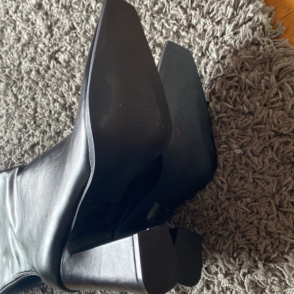 NWOT Princess Polly Keeley Block Heel Square Toe Boots Matte Black Size 10 - Picture 11 of 16